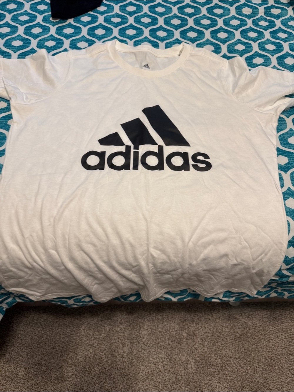 adidas White T-Shirt with Black Logo